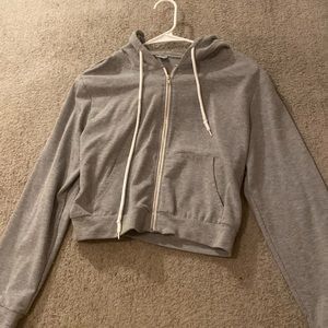 Gray Cropped Jacket, Size Small, Light